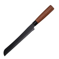 Ensemble de couteaux de cuisine en acier inoxydable à manche en bois multifonction de haute qualité 6 pièces/ensemble avec porte-couteau à meule