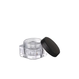 Beleza Pequenos Recipientes de Plástico Frascos de Cosméticos 3 5 Grama Lip Balm Pote Preto Tampas