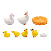 Mini figurines de canards et licornes 3D, jouets miniatures en résine, animaux de la famille, décorations de gâteaux DIY, accessoires féériques, ornements