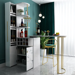 Vitrina de vino multifuncional de lujo para porche, cocina, sala de estar, barra giratoria de pared, mesa y sillas - Product Image 4