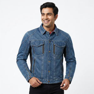 Vente en gros de veste en jean pour hommes de grande taille de qualité supérieure respirante avec impression de logo personnalisé décontracté hiver style fermeture éclair coton OEM - Product Image 1