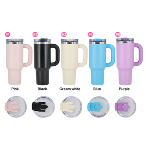 Individuelle Kaffeebecher Pulverbeschichtet Rosa 40oz Thermobecher Edelstahl Auslaufsicher 2-Getränke-Verschlusskappe Camping-Wasserflaschen Isolierter Thermobecher - Product Image 2
