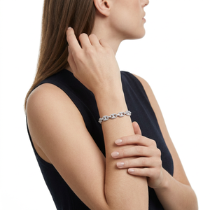 Collier Hip Hop en Argent 925 avec Chaîne à Maillons Personnalisée et Breloque Moissanite Blanche, 20g, pour Femmes et Hommes - Vente Flash - Product Image 5