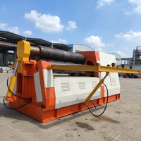 Machine de formage de tôles W12 entièrement automatique avec PLC pour contrôleur, 4 rouleaux pour tôles en aluminium, acier au carbone et acier inoxydable de 8 à 16 mm