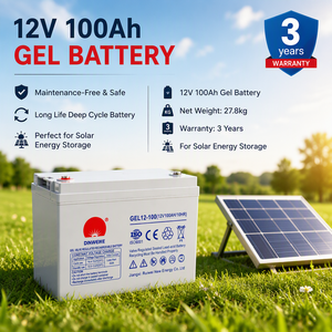Batería <span class=keywords><strong>de</strong></span> <span class=keywords><strong>Gel</strong></span> <span class=keywords><strong>de</strong></span> Ciclo Profundo <span class=keywords><strong>de</strong></span> 12V 100Ah, Libre <span class=keywords><strong>de</strong></span> Mantenimiento, VRLA, Recargable, <span class=keywords><strong>para</strong></span> Sistemas Solares, Inversores, RV, Embarcaciones y Respaldo - Product Image 2
