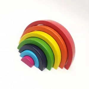 Nuovo Design 7 arcobaleno di colore blocchi di costruzione giocattoli educativi per bambini in plastica di blocco Montessori pastelli