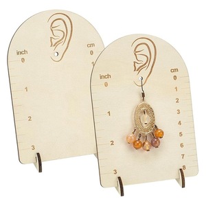 Cross-border earring measuring display stand, wooden earring holder, DIY earring storage <b>frame</b>, <b>arched</b> earring measuring rack - Product Image 4