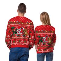Pull de noël en gros personnalisé moche femmes famille pour adultes pour Couples veste d'hiver acrylique décontracté 100% Polyester rouge T/T