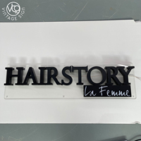 Enseigne personnalisée rétroéclairée noire, enseigne en acrylique LED pour extérieur, enseigne en aluminium avec logo d'entreprise, enseigne DIY, enseignes rétroéclairées noires avec logo pour entreprise