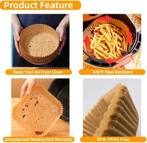 Forros de Papel Desechables para Freidora de Aire Ninja Dual, 120 Unidades, Antiadherentes, Rectangulares, 8.6x 5.5 Pulgadas - Product Image 2