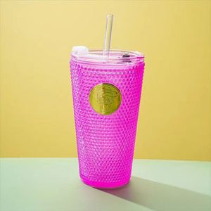 Seaygift phong cách mới sầu riêng nàng tiên cá Quy mô thủy tinh Nước Sữa Cốc Cốc có nắp và rơm 500ml sáng tạo Dot Màu cốc cà phê - Product Image 5