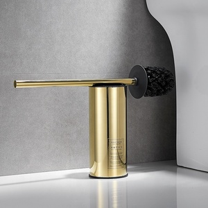 Support de sol <span class=keywords><strong>doré</strong></span> pour hôtel et maison, poignée miroir polie, <span class=keywords><strong>brosse</strong></span> de <span class=keywords><strong>toilette</strong></span> - Product Image 3