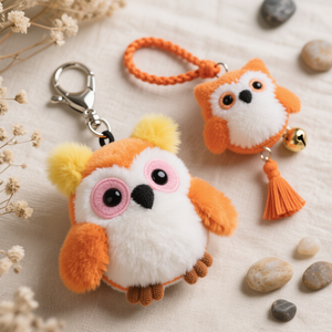 कस्टम kawai प्यारा कार्टून प्लश उल्लू कीचेन बैग पेंडेंट लिफ्टेलेंट लोल सॉफ्ट पशु कीचेन - Product Image 2