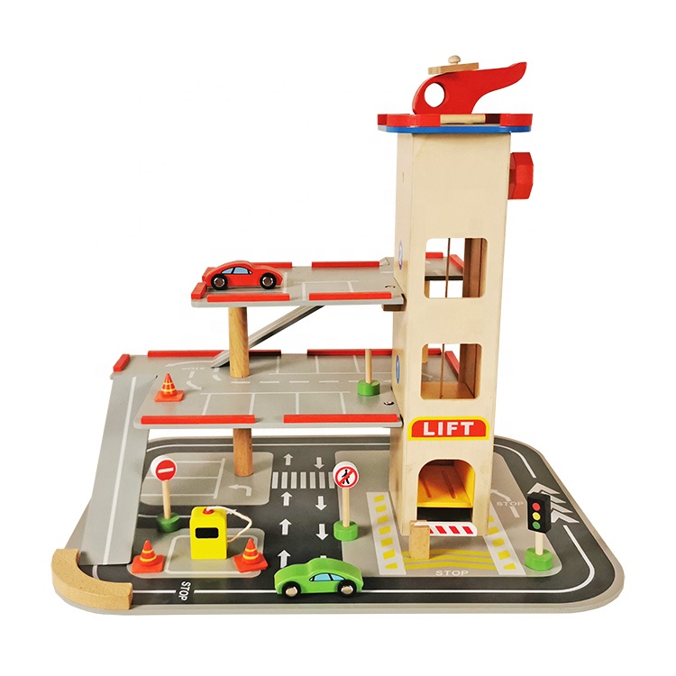 Простая и классическая деревянная детская парковка, игрушка для игрового домика