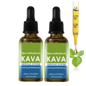 Großhandelspreis OEM Eigenmarke Kava-Kava-Wurzel Flüssigextrakt 70% Tropfen Schlaf-Nahrungsergänzungsmittel Getränke Kava-Tropfen - Product Image 1