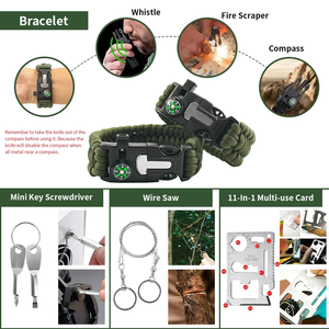 Firstime 9 en 1Custom Travel Mini botiquín de emergencia de primeros auxilios bolsa Herramientas de supervivencia SOS Earthquake - Product Image 5