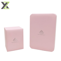 Boîte cadeau pour bijoux en cuir PU rose doux au toucher, épaisseur 2 mm, recyclable, personnalisable en gros