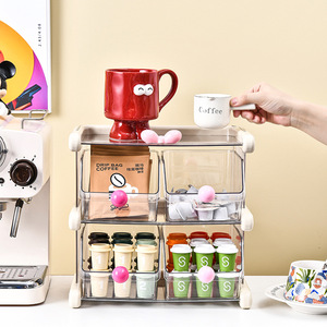 Tea Bag Storage Box 3 Floors Large Capacity Coffee Pod Organizer Desktop Rack - Product Image 2