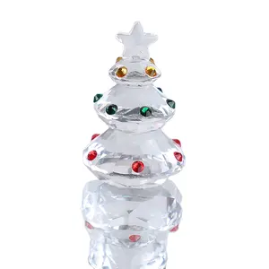 Hot sale cheap crystal Christmas tree with top star custom design for home decoration