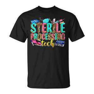 T-shirt Sterile Processing Tech à imprimé léopard pour la semaine Spd Tech et la vie des infirmières - Product Image 1
