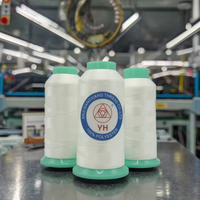 Hilo de bordar de poliéster de grado industrial 120D/2 5000Y, costura de alambre fuerte teñida en cono para costura y uso textil