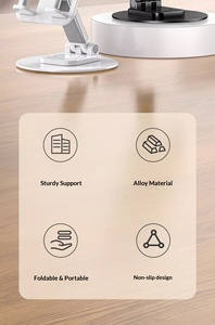 Soporte Ajustable con Logotipo Personalizado, Soporte Giratorio de 360 Grados de Aleación de Aluminio para Teléfono Móvil, Portátil y Flexible para Escritorio o Cama - Product Image 4