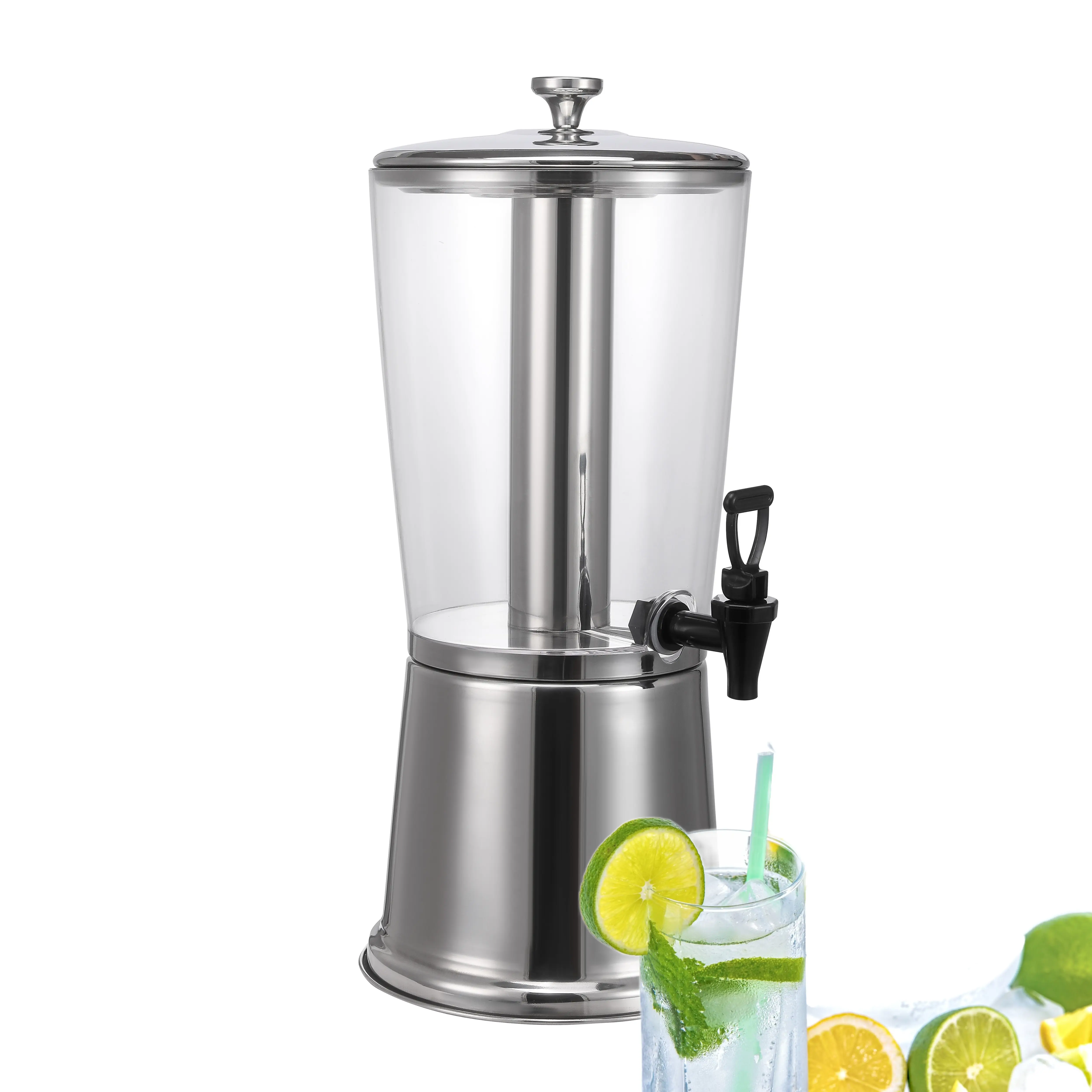 Hot Bán 8L Lớn Soda Nhà Hàng Thùng Thương Mại Uống Dispenser Nước Giải Khát Nước Trái Cây Dispenser Với Kim Loại Đứng Infuser Ống