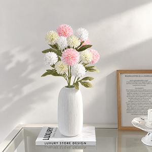 Prix d'usine – 4 têtes de fleurs artificielles en soie texturée en relief pour décoration de table de mariage - Product Image 1