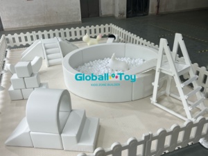 Hot Bán Mềm Chơi Thiết Bị Trắng Mềm Chơi Thiết Lập Trong Nhà Sân Chơi Ngoài Trời Bóng Pit Với Slide Cho Trẻ Em Bên Cho Thuê - Product Image 2