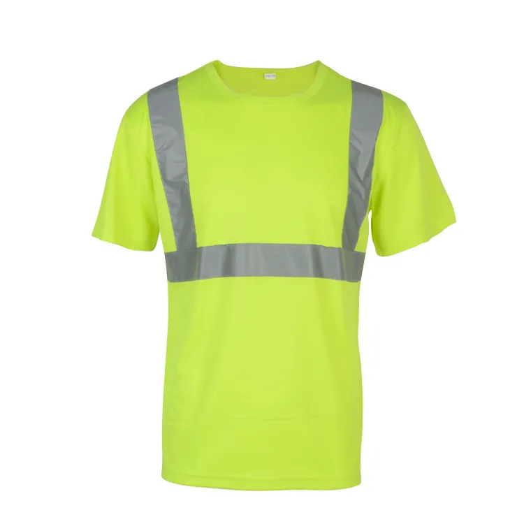 T-shirt da lavoro riflettente di sicurezza a maniche corte Standard classica ad alta visibilità