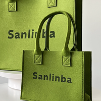 Sac cadeau en feutre personnalisé avec logo, sac fourre-tout réutilisable en feutre polyester, multicolore, pour mariage, fête, entreprise, emballage cadeau promotionnel