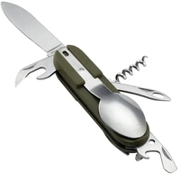Ensemble d'ustensiles de camping Fourchette de pique-nique pliante portable Cuillère Couteau Ensemble Ouvre-bouteille Vaisselle d'extérieur