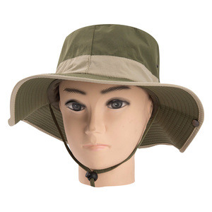 Al por mayor para hombre al por mayor a prueba de agua resistente a UV protección Safari de pesca al aire libre táctico de ala ancha Boonie sombrero de cubo con una cuerda - Product Image 2