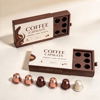 Boîte de rangement portable pour capsules de café avec logo personnalisé, en carton blanc, avec plateau d'insertion pour café et thé