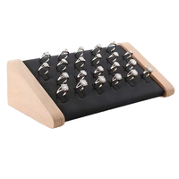 Présentoir à bagues en bois à 22 emplacements espacés, support en velours, porte-bijoux, logo personnalisé, sans MOQ, stock usine