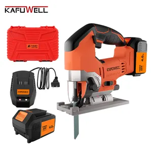 KAFUWELL PA4509HE-W-2 gergaji Jig tanpa kabel, gergaji listrik 20v baterai Lithium 3000spm efisiensi tinggi, alat pemotong logam kayu