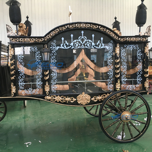 Charrette funéraire personnalisée noire de style rétro européen, chariot funéraire britannique populaire, remorque funéraire - Product Image 3