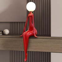 Lampe de table en résine Art Déco, sculpture de personne assise, lumière LED de nuit pour salon, chambre à coucher