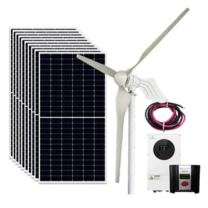 3kw Zonnebatterij Power 5kw 10kw Wind Solar Hybride Power Systeem Licht Power Productie