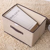 Ensemble de 2 boîtes de rangement pliables en tissu pour vêtements, panier de rangement pour la crèche, bac de rangement avec couvercle et poignée