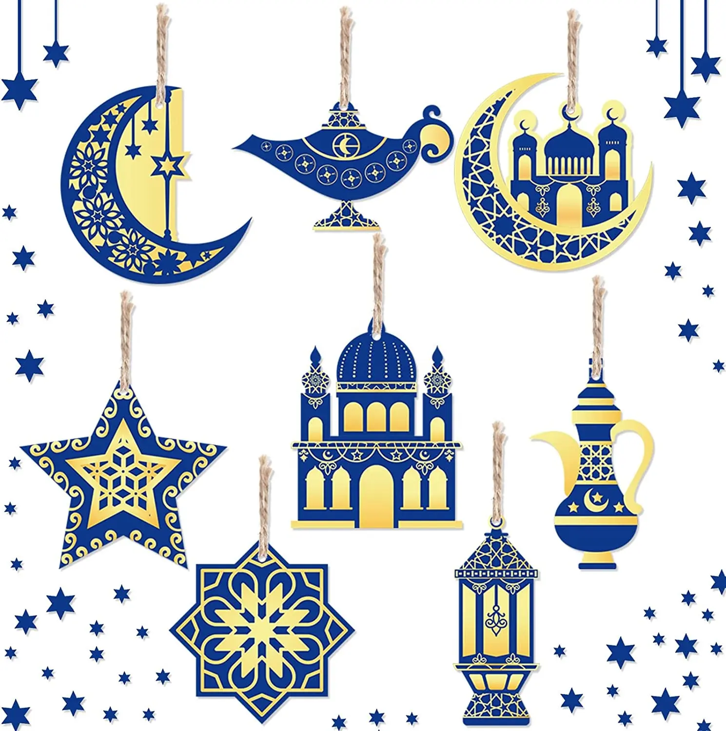 8 Styles Ramadan Wooden Eid Mubarak Ornaments Mubarak Eid Decor Eid Al Fitr Wall Decoration Rmandan Hanging Pendant