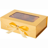 Boîte de papier à fermeture magnétique Boîte d'emballage avec fenêtre transparente Boîtes en carton Boîte cadeau en papier pliable avec étiquette personnalisée de parfum