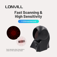 Escáner de Código de Barras de Sobremesa LONVILL con Múltiples Interfaces USB y Puerto de Teclado Serial para Comercios Minoristas y Tiendas de Conveniencia