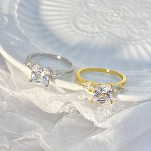Bague de mariage en zircone cubique Fashion3A plaquée or 18 carats pour femme, vente en gros - Product Image 3