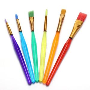 Juego de 6 Pinceles de Pintura al Óleo, Acuarela y Gouache para Niños, con Pelo de Nailon y Mango de Plástico Colorido - Product Image 3