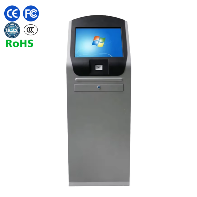 Oem Indoor Floor Stand Self Service Kiosk with QR Scanner Queue Management System Touch Screen Display and Integrated Keyboard