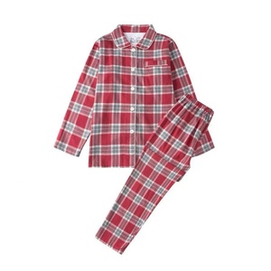 Plaid Women's Summer Leisure Pajamas Set Turn-Down Collar Long Sleeve Trousers Comfortable Night Pijamas for Home Wear