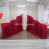 DKB Manufacturer 2027 Tendance Ensemble d'arches de rideaux ondulés rouges Gauche et Droite 1 Paire Décoration sur support en fer en forme de S