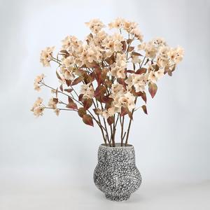 Fleurs artificielles de camélia d'automne style Wabi-sabi, branche de fleur d'automne, plante artificielle pour décoration intérieure, bonsaï, directement de l'usine - Product Image 1