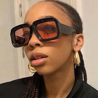 Lunettes de soleil de luxe carrées rouges pour femme 2026, monture épaisse surdimensionnée, style aviateur, de créateur, tendance et originales